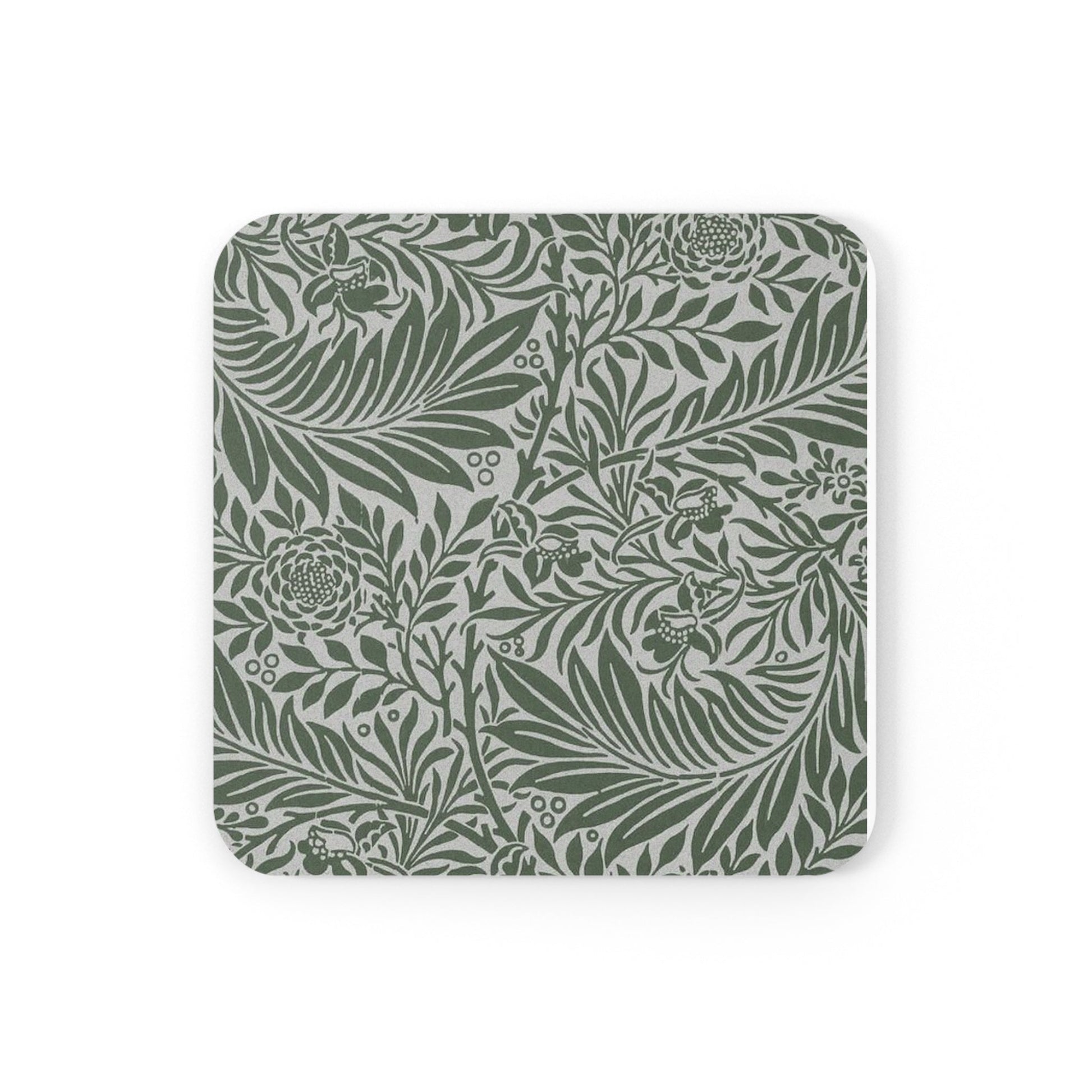 William Morris Larkspur Green Individual Cork Coaster