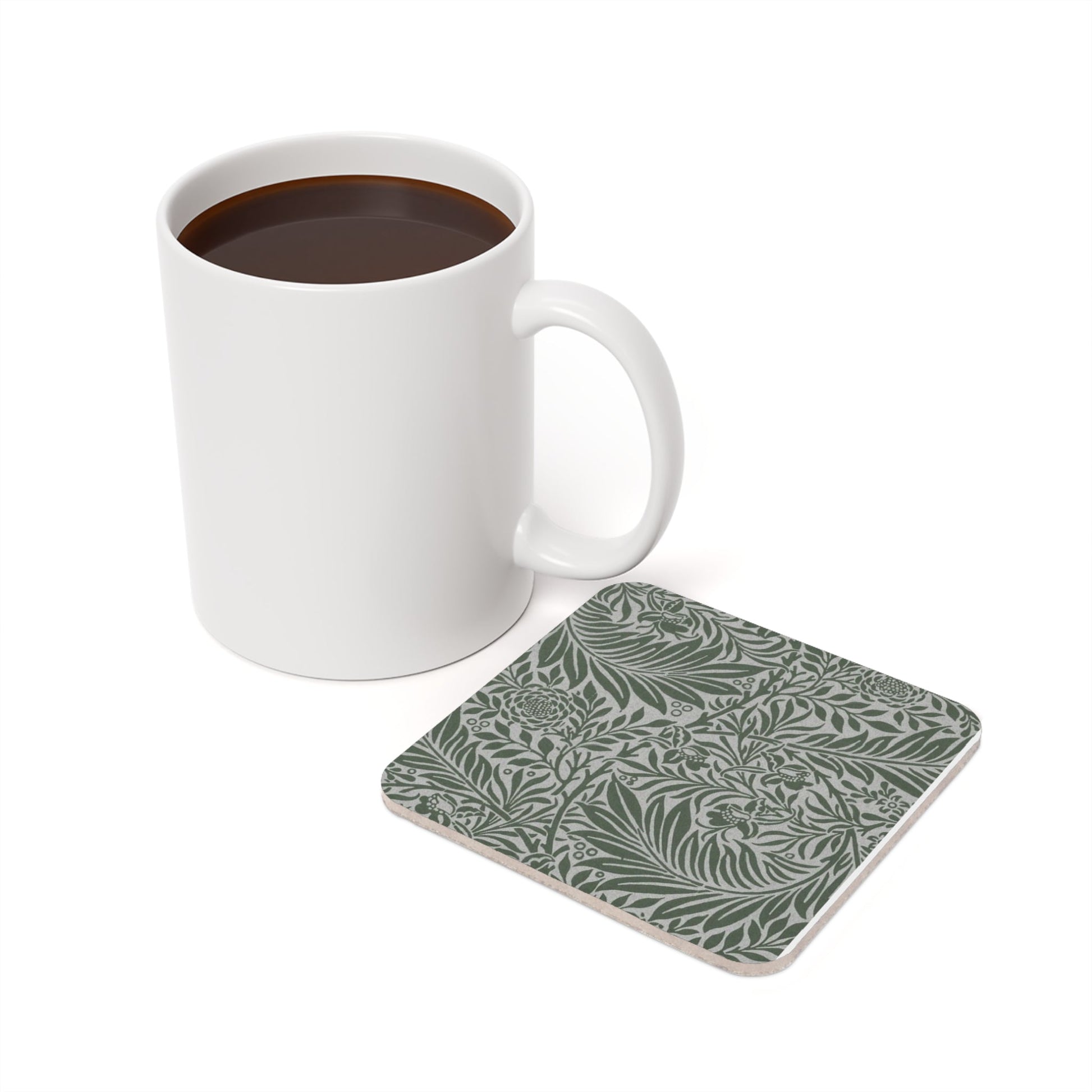 William Morris Larkspur Green Individual Cork Coaster
