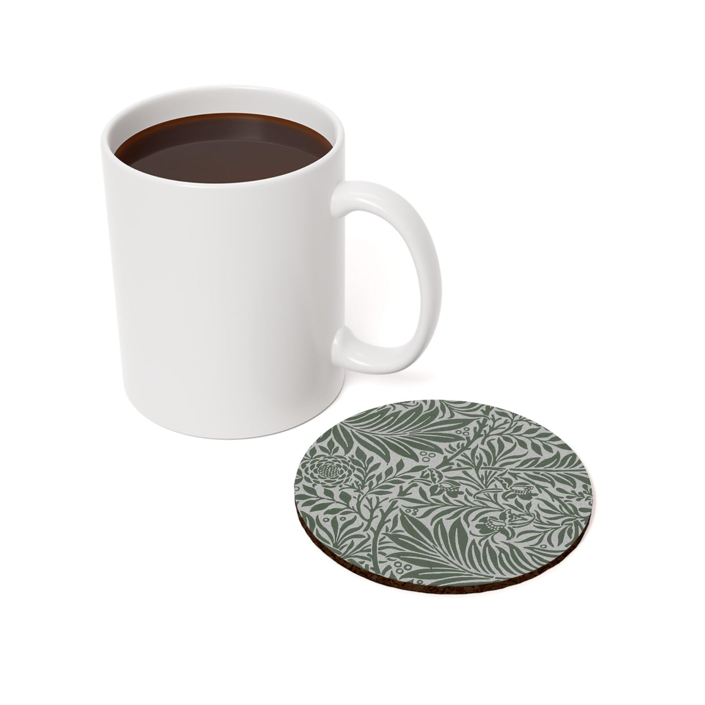 William Morris Larkspur Green Individual Cork Coaster