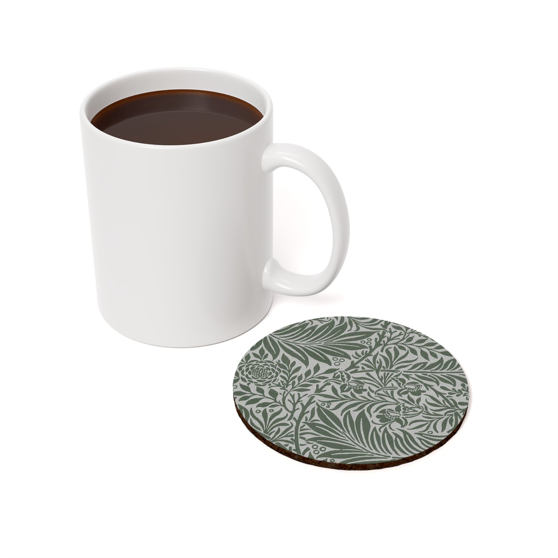 William Morris Larkspur Green Individual Cork Coaster