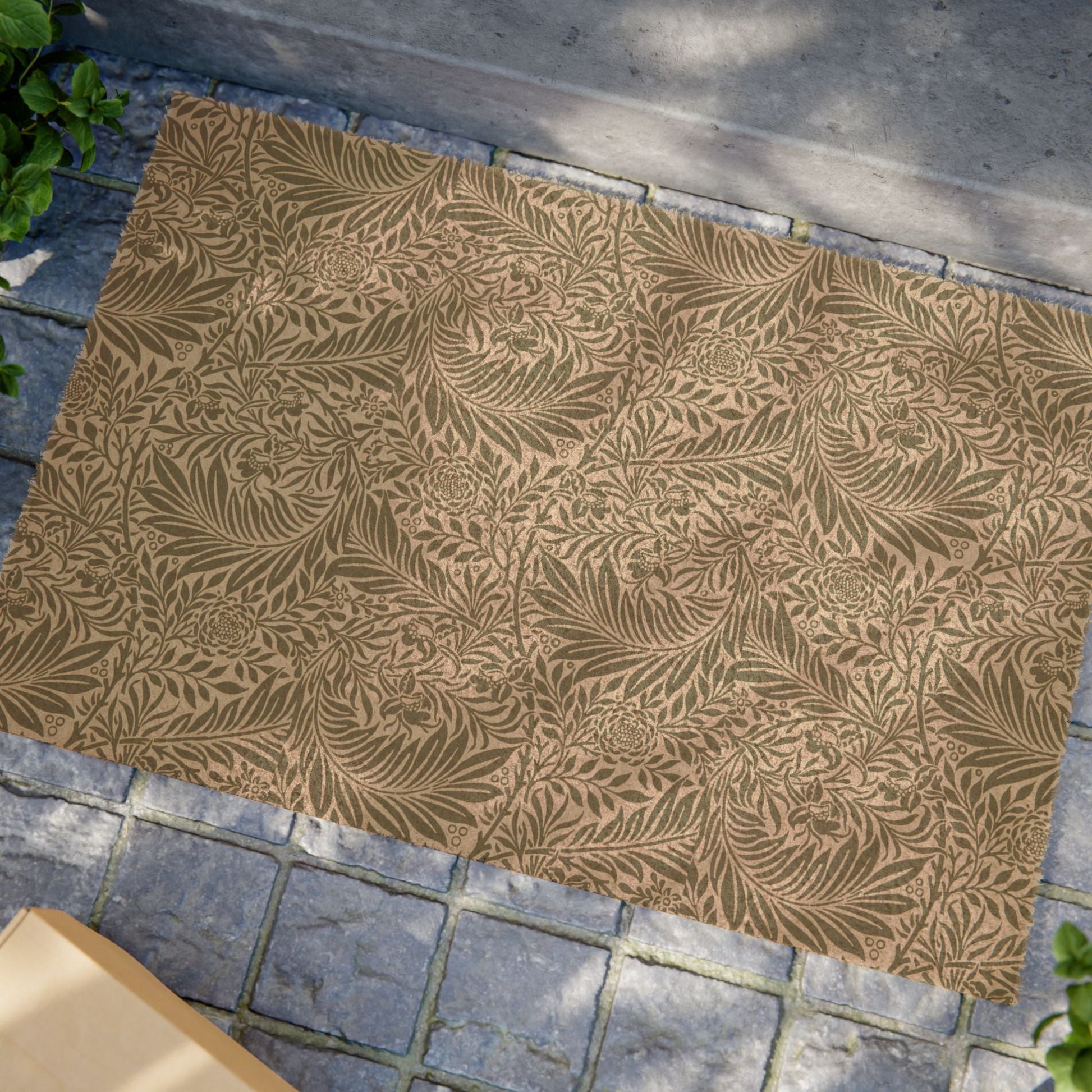 William Morris Larkspur Green Coir Fern Doormat