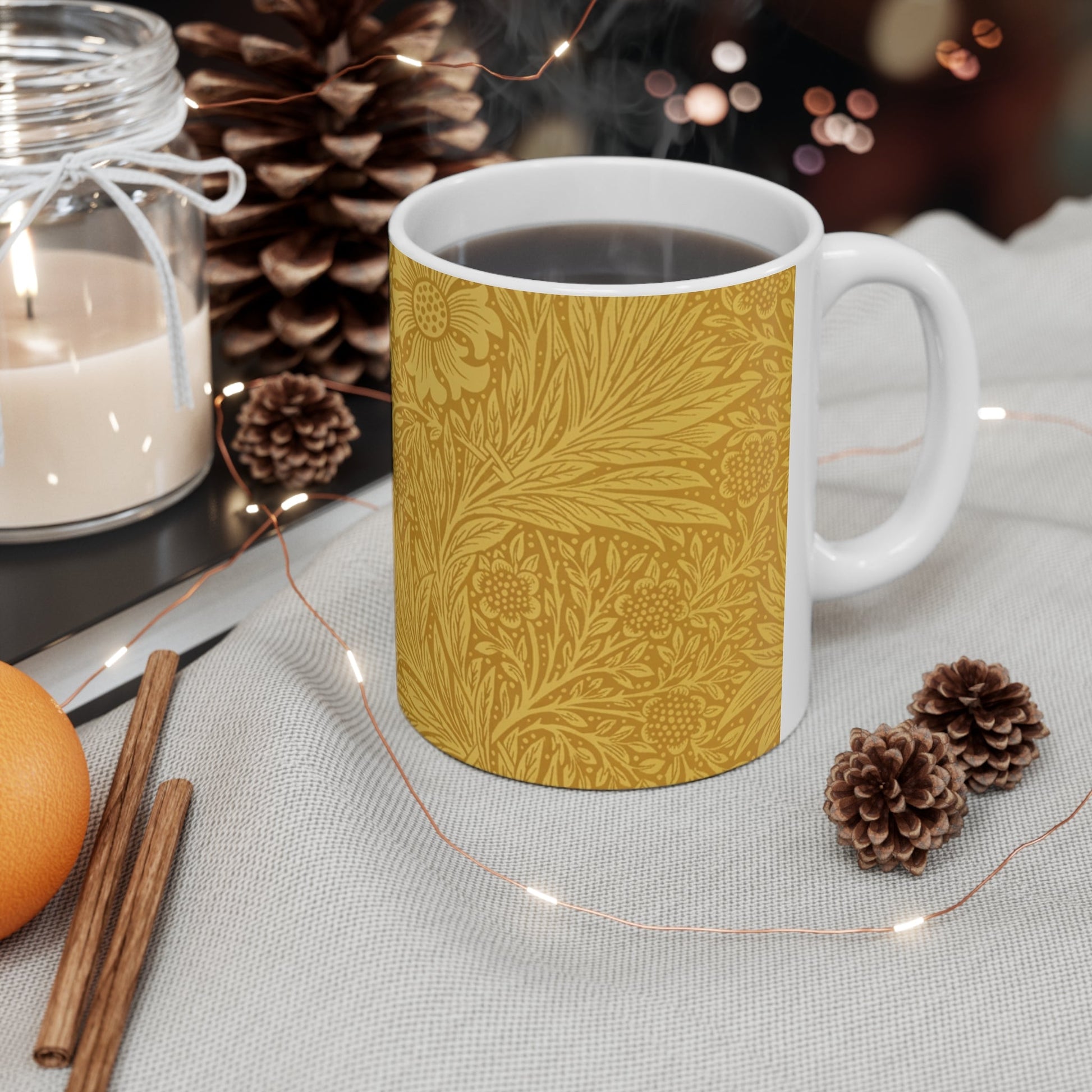 William Morris Marigold Ceramic Coffee Mug — 11oz & 15oz