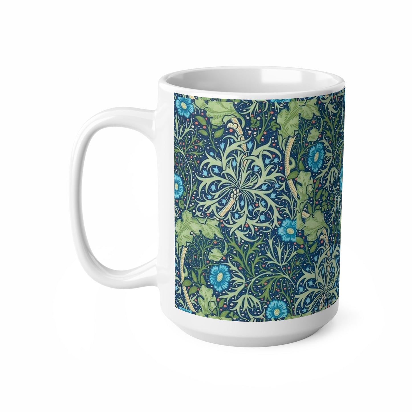 William Morris Seaweed Ceramic Coffee Mug — 11oz & 15oz
