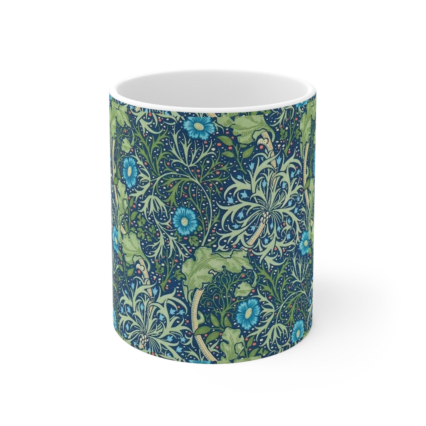 William Morris Seaweed Ceramic Coffee Mug — 11oz & 15oz
