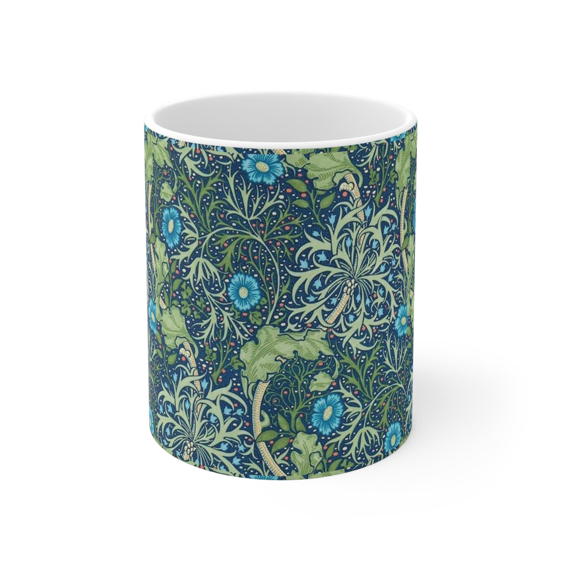 William Morris Seaweed Ceramic Coffee Mug — 11oz & 15oz