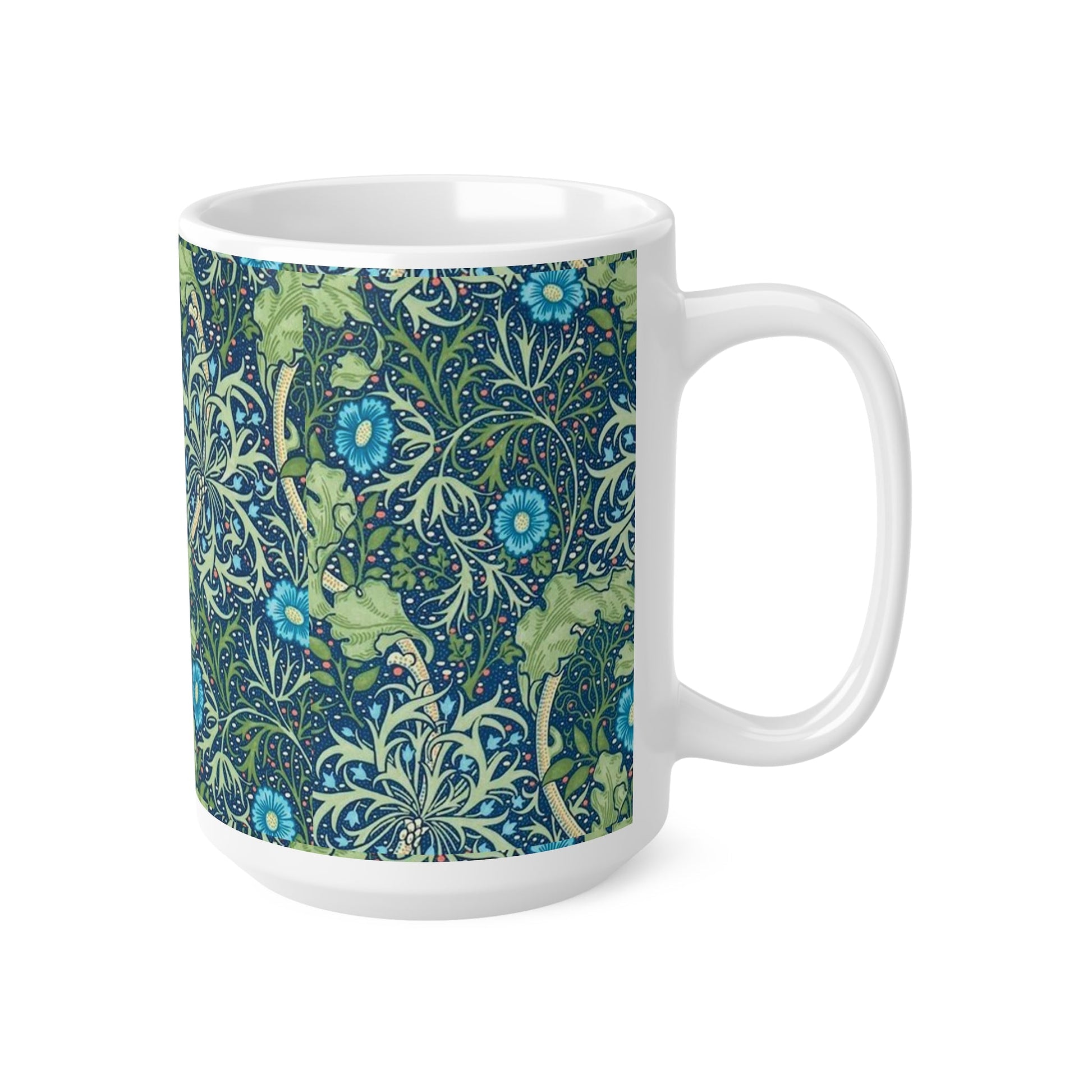 William Morris Seaweed Ceramic Coffee Mug — 11oz & 15oz