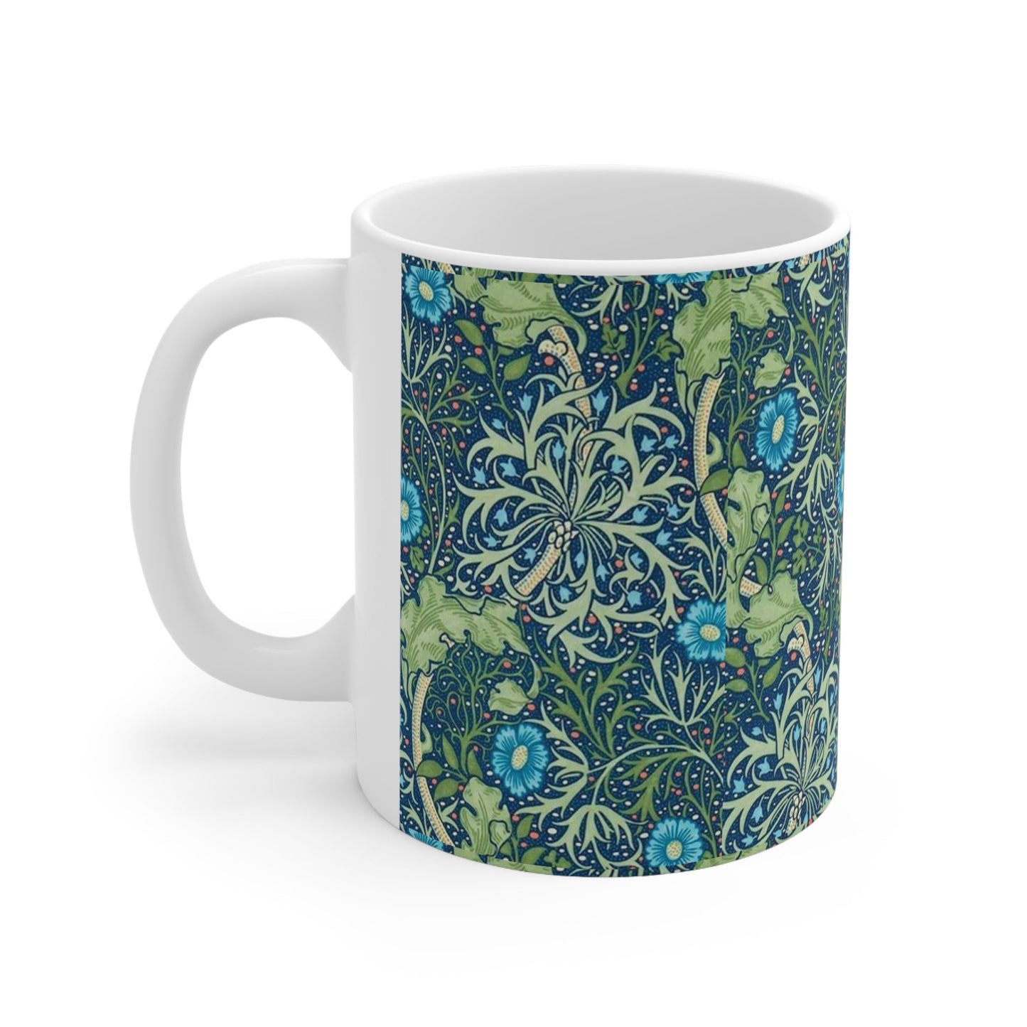 William Morris Seaweed Ceramic Coffee Mug — 11oz & 15oz