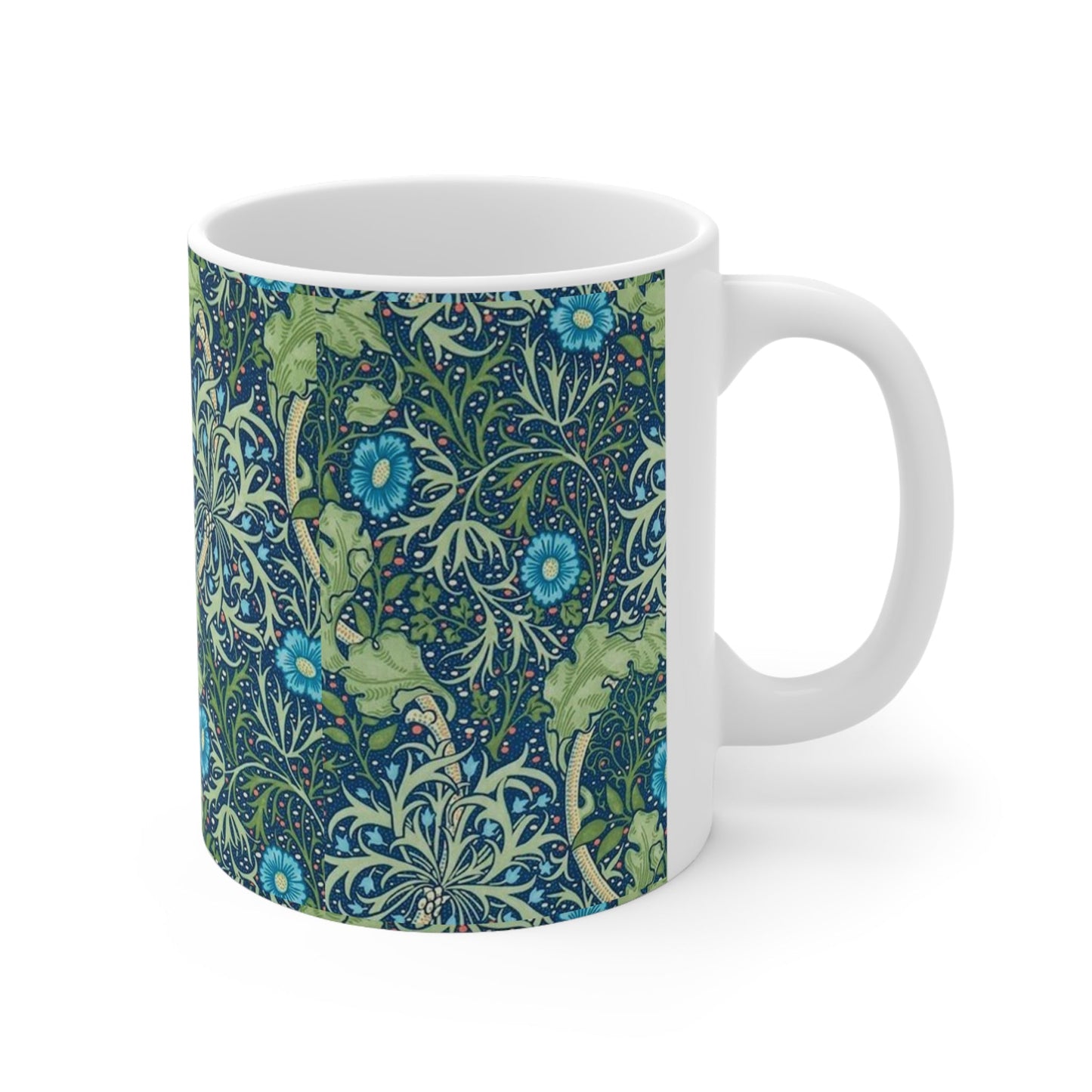 William Morris Seaweed Ceramic Coffee Mug — 11oz & 15oz