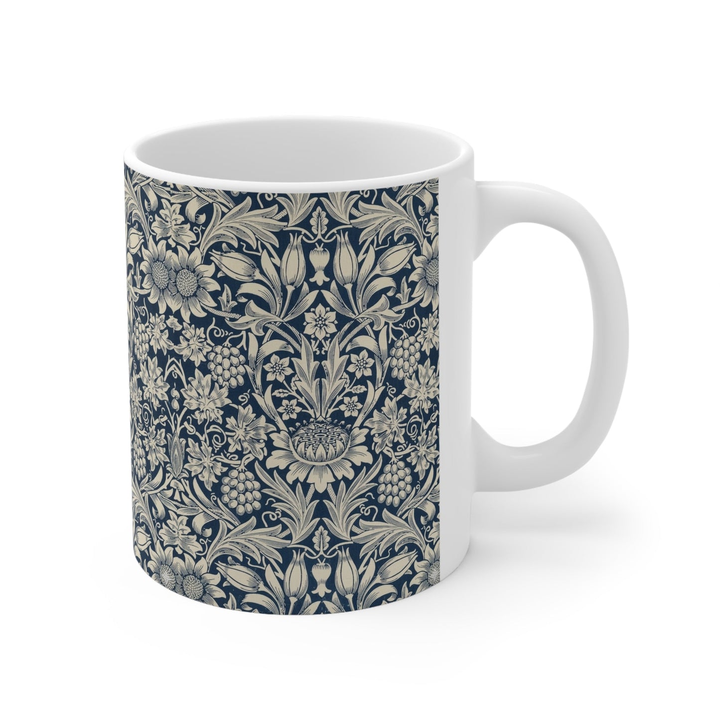 William Morris Sunflower Ceramic Coffee Mug — 11oz & 15oz