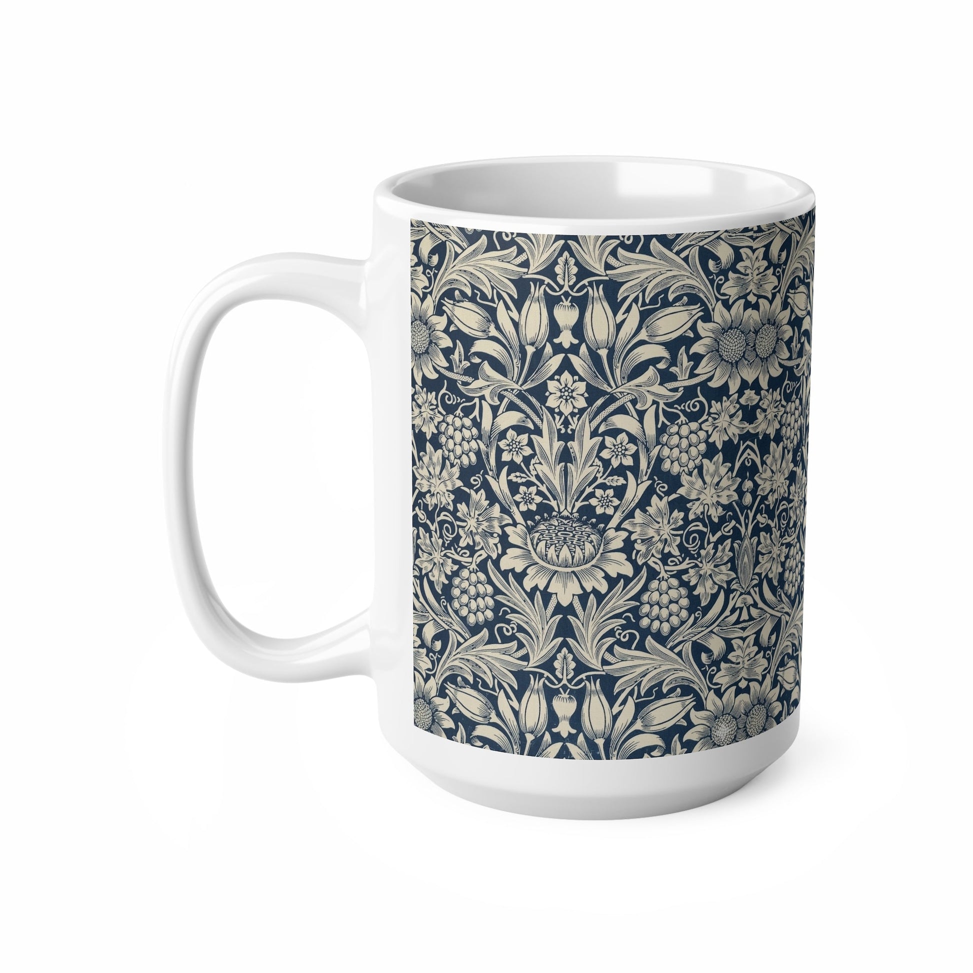 William Morris Sunflower Ceramic Coffee Mug — 11oz & 15oz