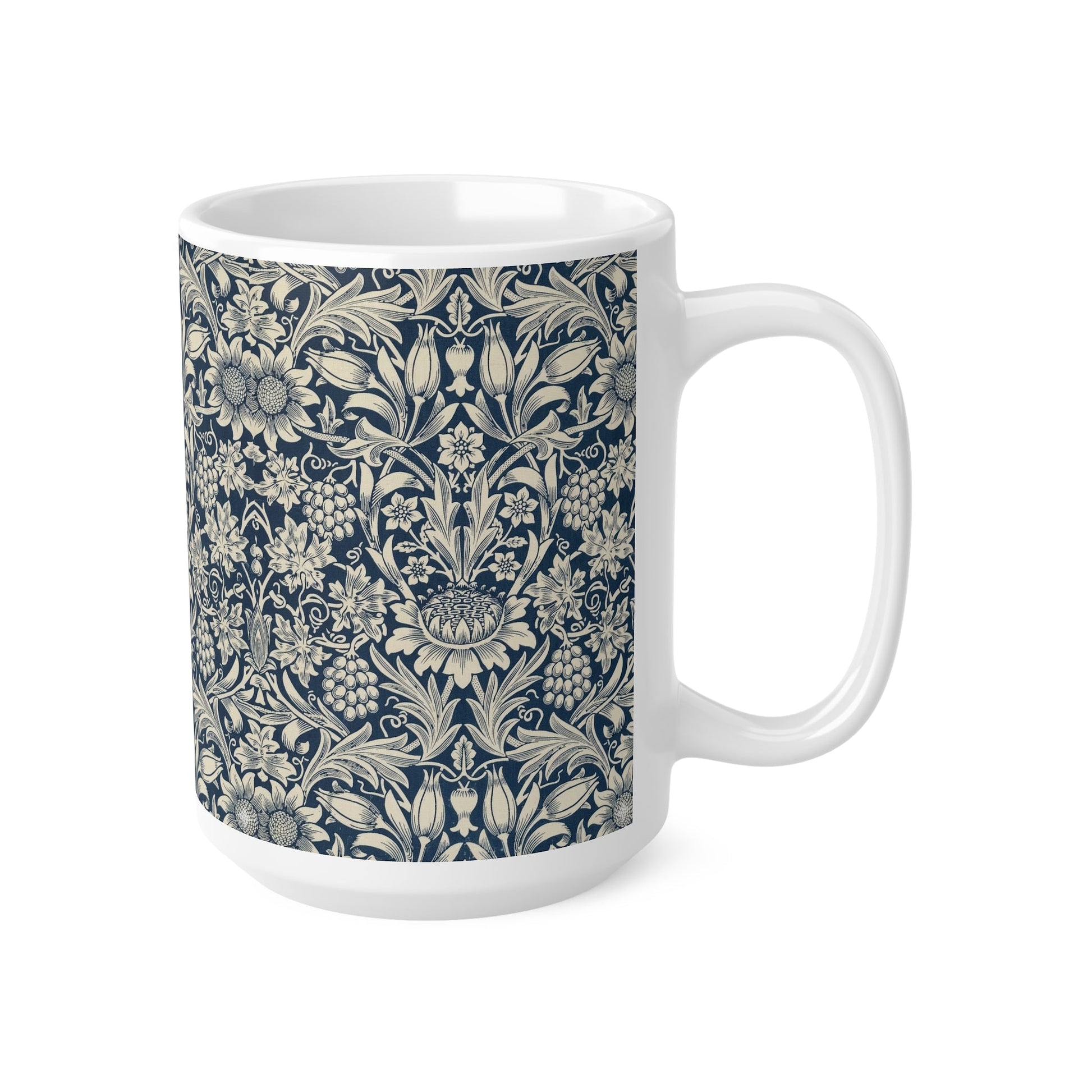 William Morris Sunflower Ceramic Coffee Mug — 11oz & 15oz