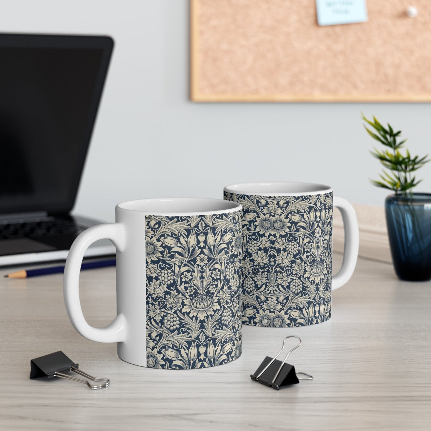 William Morris Sunflower Ceramic Coffee Mug — 11oz & 15oz