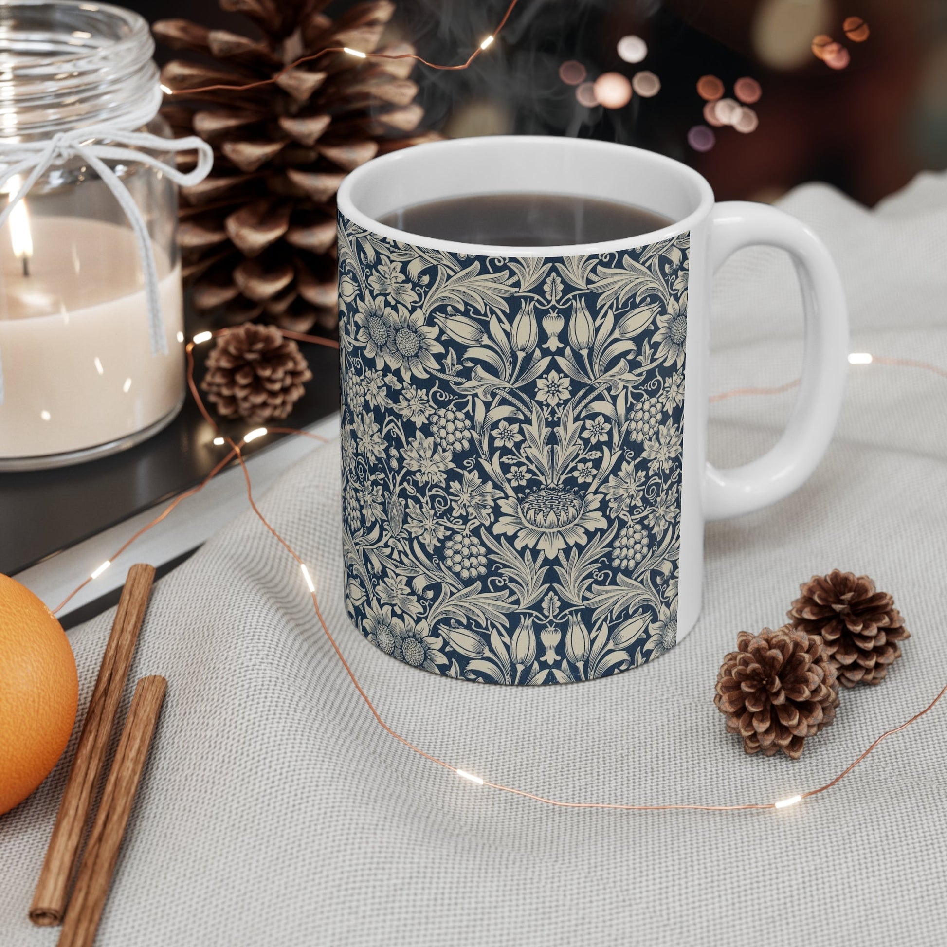 William Morris Sunflower Ceramic Coffee Mug — 11oz & 15oz