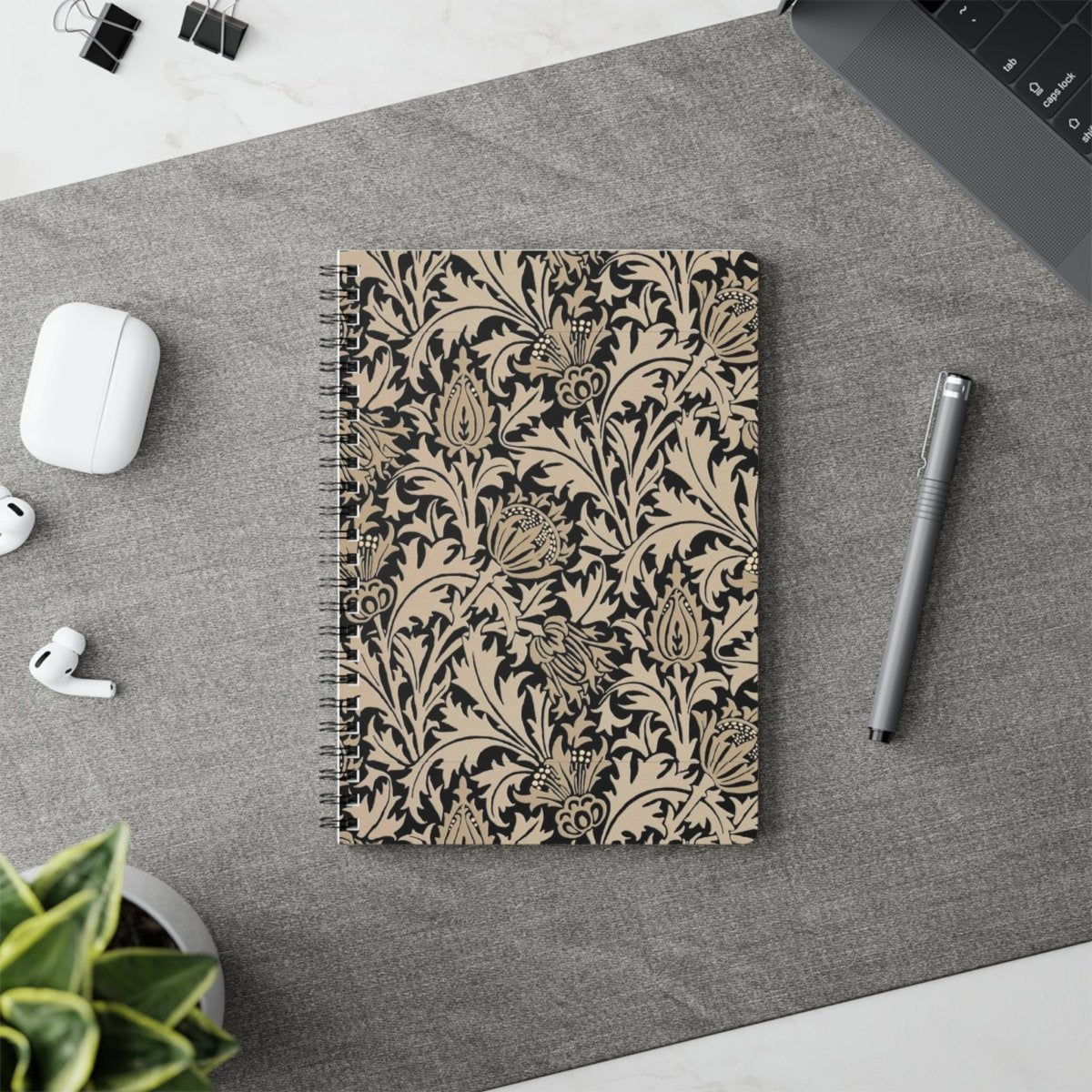 William Morris Thistle A5 Wirobound Notebook